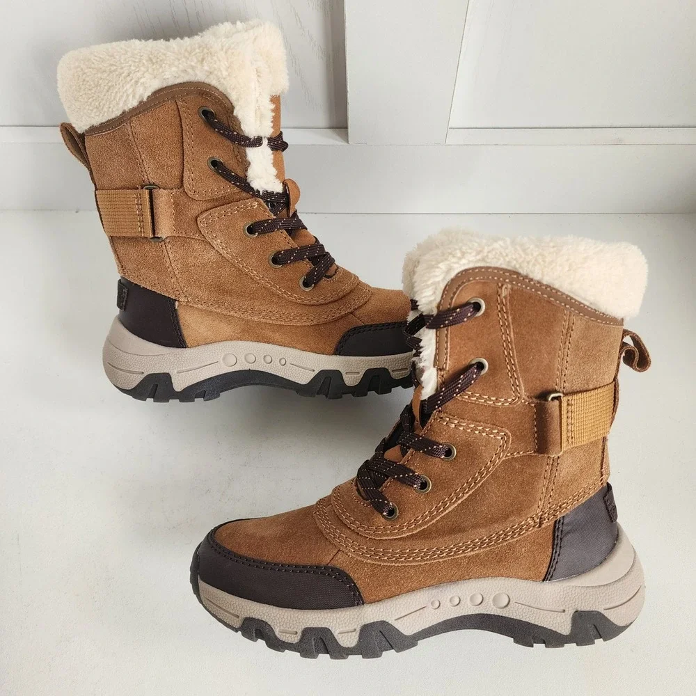 Easy Spirit Senorte Womens 5M Tan Suede‎ Faux Fur Lined Winter Snow Boots Brown